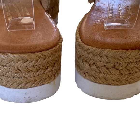 Miaoy Santorini  Sandals Flatform Croc Embossed Leather Slides Jute Edge - Picture 4 of 8